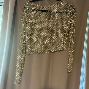 Sparkly long sleeve top, size medium